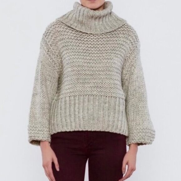 Lush Chunky Knit Turtleneck Boxy Dolman Sleeve Sweater Good Condition - S - Picture 1 of 12